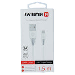 SWISSTEN DATA CABLE USB / USB-C SUPER FAST CHARGING 5A 1.5M WHITE - SamoTech