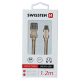 SWISSTEN DATA CABLE TEXTILE USB / MICRO USB 1.2M GOLD - SamoTech