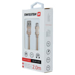 SWISSTEN DATA CABLE TEXTILE USB / MICRO USB 2M GOLD - SamoTech