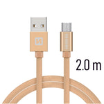 SWISSTEN DATA CABLE TEXTILE USB / MICRO USB 2M GOLD - SamoTech