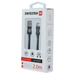 SWISSTEN DATA CABLE TEXTILE USB / LIGHTNING 2M BLACK - SamoTech