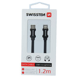 SWISSTEN DATA CABLE TEXTILE USB-C / LIGHTNING 1.2M BLACK - SamoTech