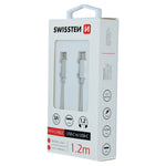 SWISSTEN DATA CABLE TEXTILE USB-C / USB-C  1.2M SILVER - SamoTech