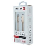 SWISSTEN DATA CABLE TEXTILE USB-C / USB-C  1.2M GOLD - SamoTech