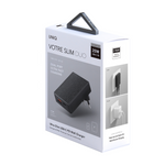 UNIQ VOTRE SLIM DUO USB C + USB A 20W WALL CHARGER - CHARCOAL (BLACK) - SamoTech