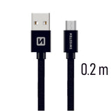 SWISSTEN DATA CABLE TEXTILE USB / MICRO USB 0.2M BLACK - SamoTech