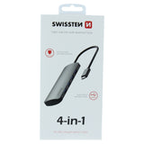SWISSTEN USB-C HUB 4-IN-1 (4x USB 3.0) ALUMINIUM. - SamoTech